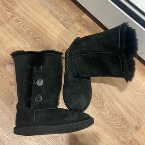 Kids black tall Ugg boots